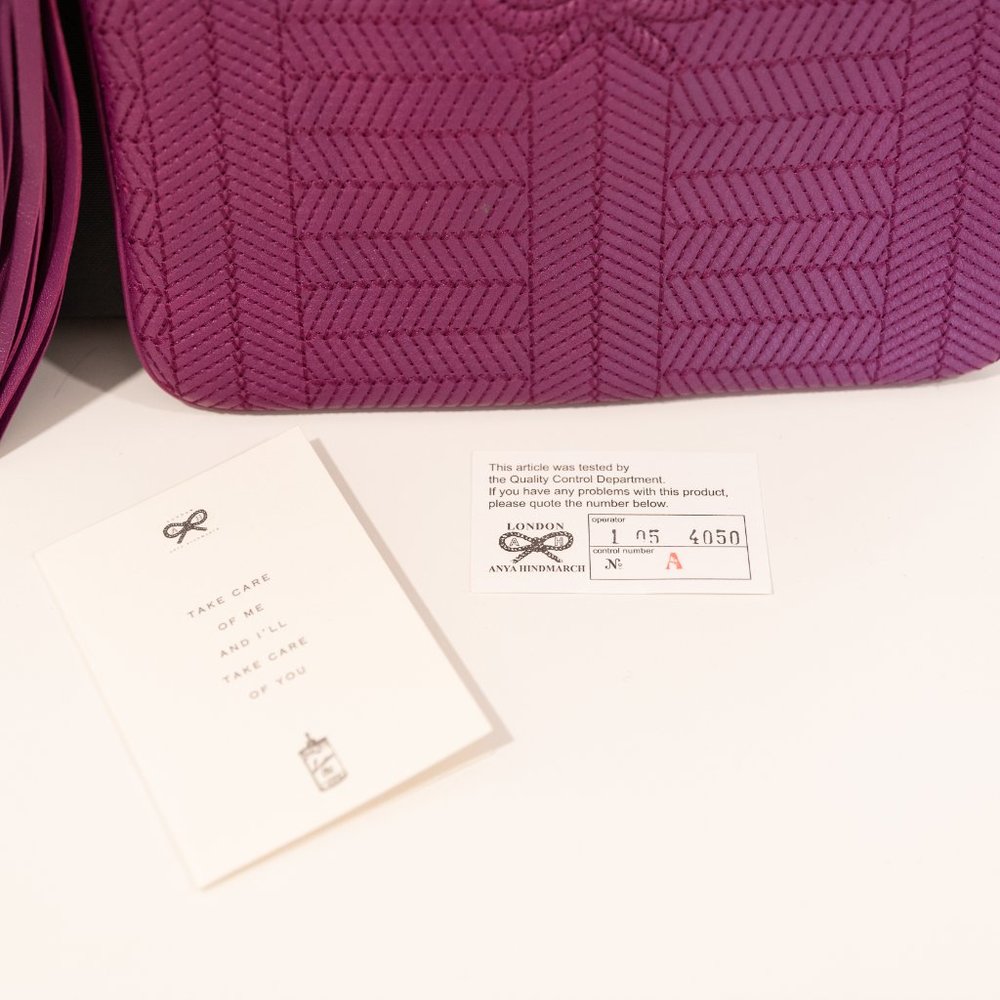 Anya Hindmarch Purple Woven Clutch